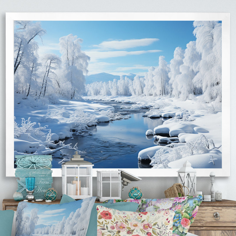 White Winter Harmony IV, reproduction d'art sur toile, H 30 po x l 40 po x P 1,5 po, Cadre simple blanc
