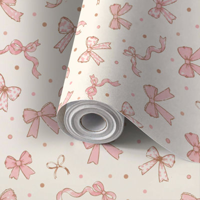 Peler et coller le papier de contact avec le papier, la coquette transparente et les arcs roses en tissu rétro de la Saint-Valentin, auto-adhésif et amovible, 24 po x 118 po (60 x 300 cm)
