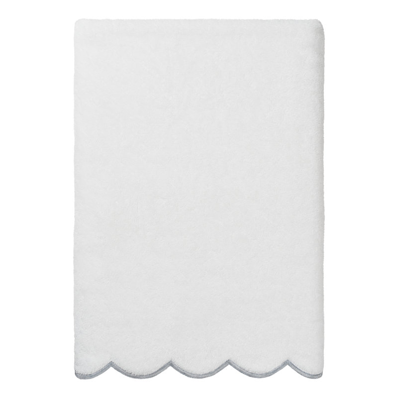  Serviette de bain 100% coton ADORNIA, Blanc / Gris, Serviette de bain - 1 paquet
