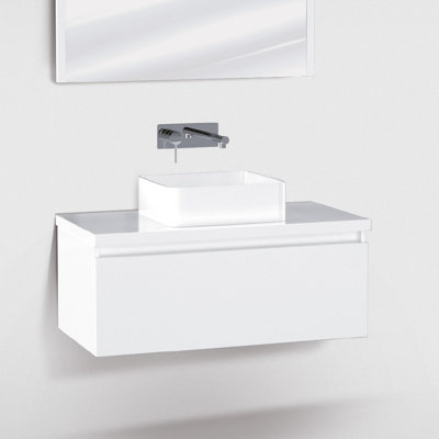 80cm Single Bathroom Vanity Base Only in White