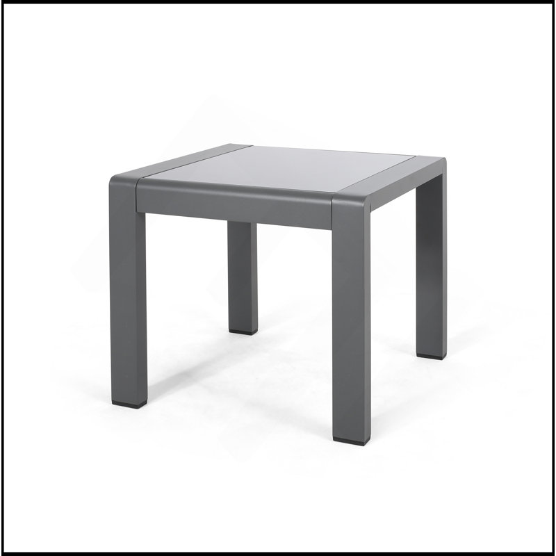 Table d'appoint de patio avec plateau givré Cape Coral, Gris
