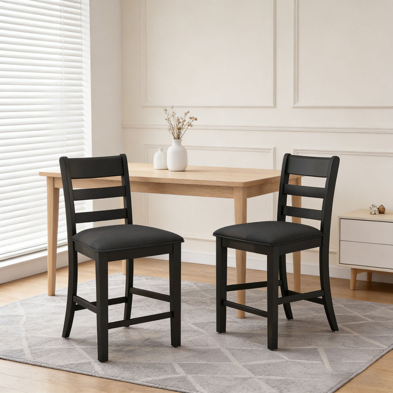 Tabourets de comptoir rembourrés en bois