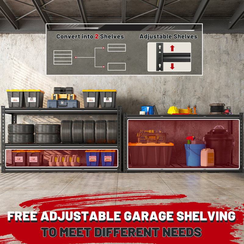 Heavy Duty Shelving Unit For Garage Pantry, 72" H x 55" W x 24" D