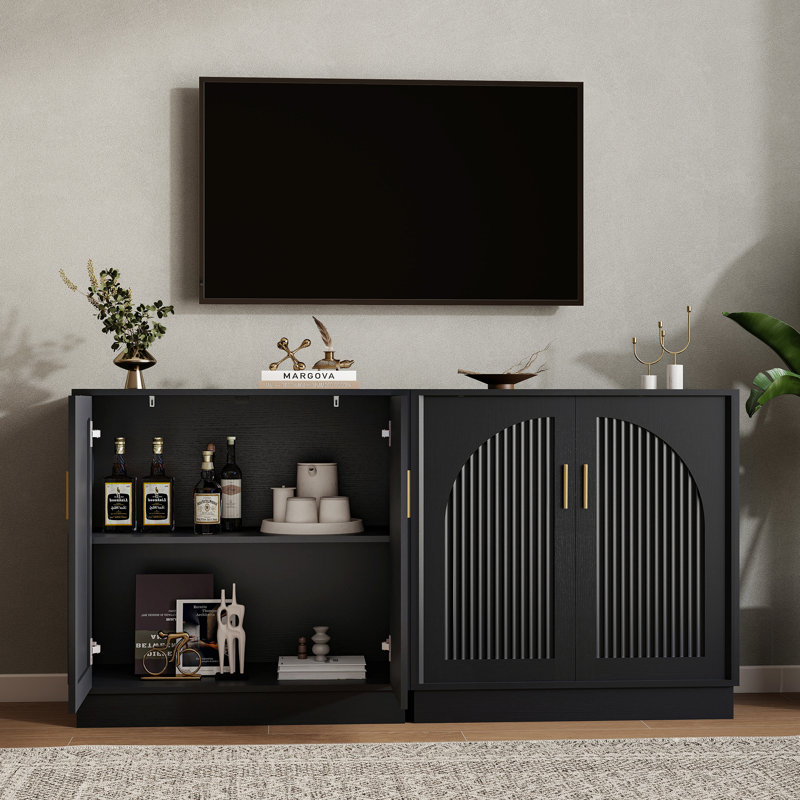 Buffet 31,5 po Modern, L 31,5 po x l 15,7 po x H 31,6 po, Noir
