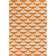 Tapis orange / beige en laine crochetée à la main à motif géométrique Huntington