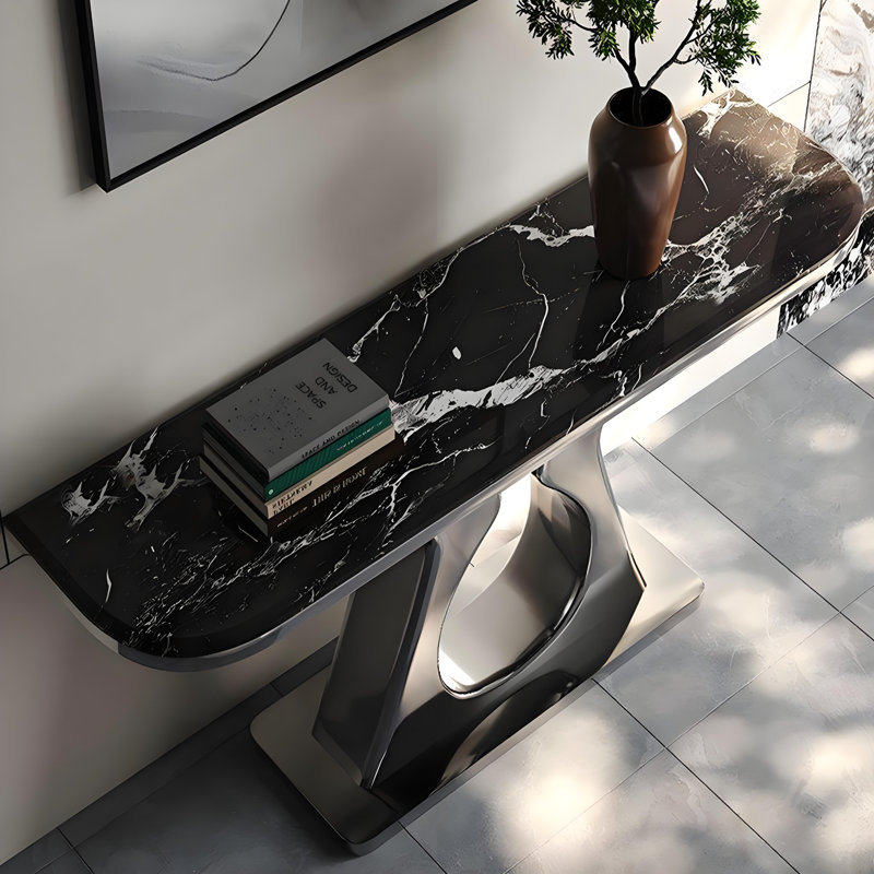 Console légère en métal de style luxueux., 33.4" H x 54.3" W x 13.7" D