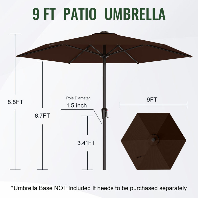  Parasol de marché 9 pi , Brun