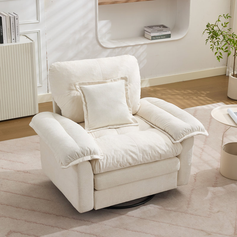 Ensemble de salon avec canapé 3 pièces Modern Chenille Cloud, Blanc