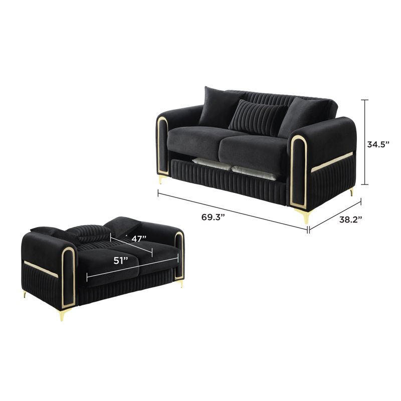 Causeuse Duron, Noir
