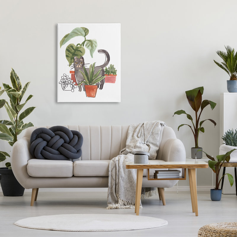 Monstera tropical par Grey, H 40 po x l 30 po x P 1,5 po, Toile tendue