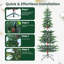 Arbre de Noël de 6 pi avec 250 lumières DEL blanc chaud, 694 pointes en PE + PVC, fil à mémoire à dépliage automatique, structure à charnières et support en métal stable - arbre de Noël facile à assembler-704085967
