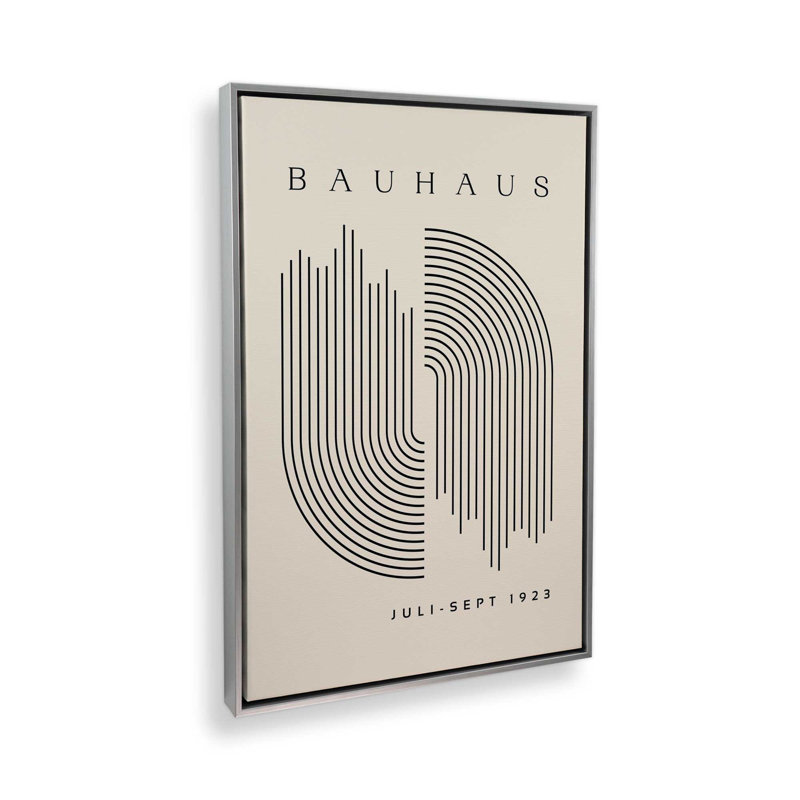 Bauhaus Duality 1923, reproduction sur toile, Cadre flottant en chrome poli, H 18,75 po x l 12,75 po x P 1,75 po