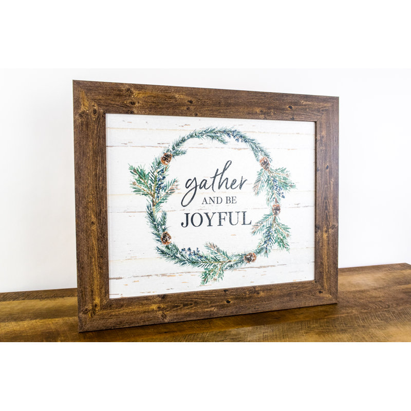 «Gather And Be Joyful Wreath», art encadré
