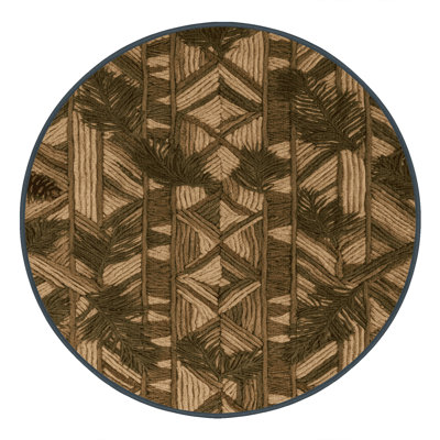 Tapis botanique brun lavable à la machine