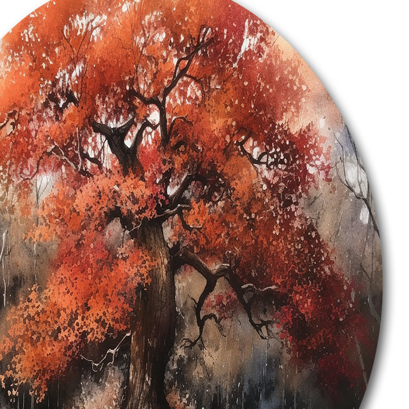 Feuillage d'automne dans les bois II, H 23 po x l 23 po x P 1 po