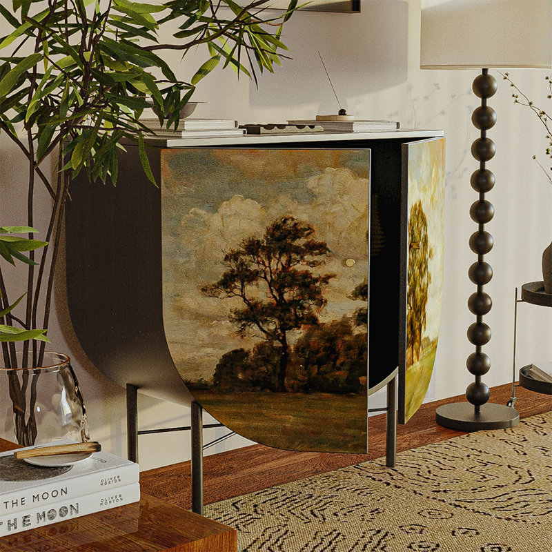 Art pattern decorative cabinet accent cabinet