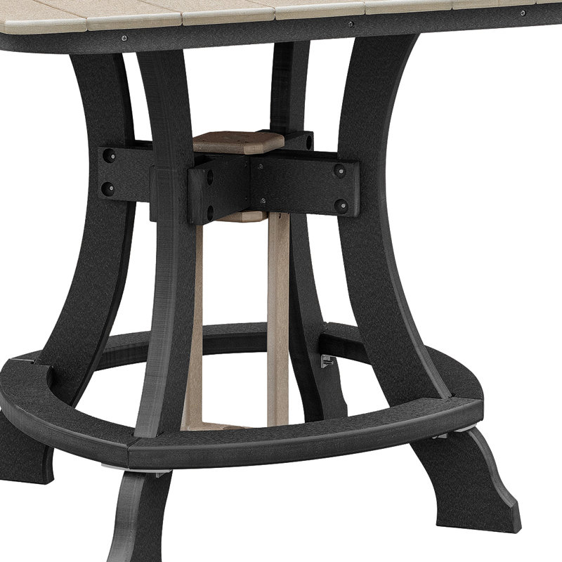 Table de salle à manger en plastique / résine pour 4 personnes, Brun clair/noir