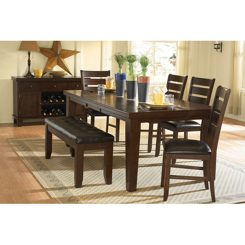 Table de salle à manger rectangulaire 1Pc avec rallonge autoportante