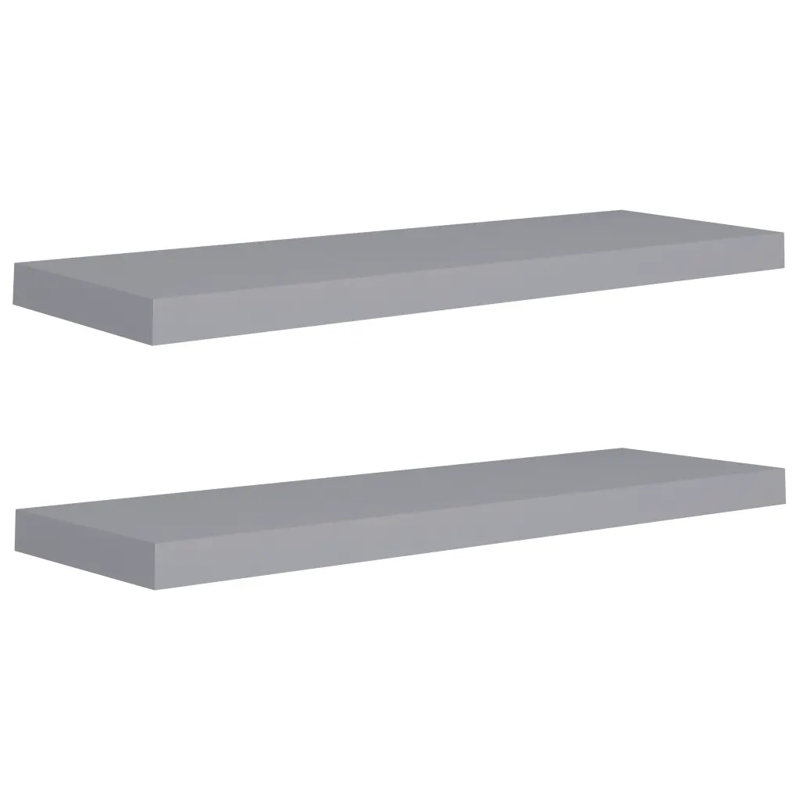 Arson 2 -Piece Floating Shelf, 3.8cm H x 23.5cm W x 80cm D, Grey