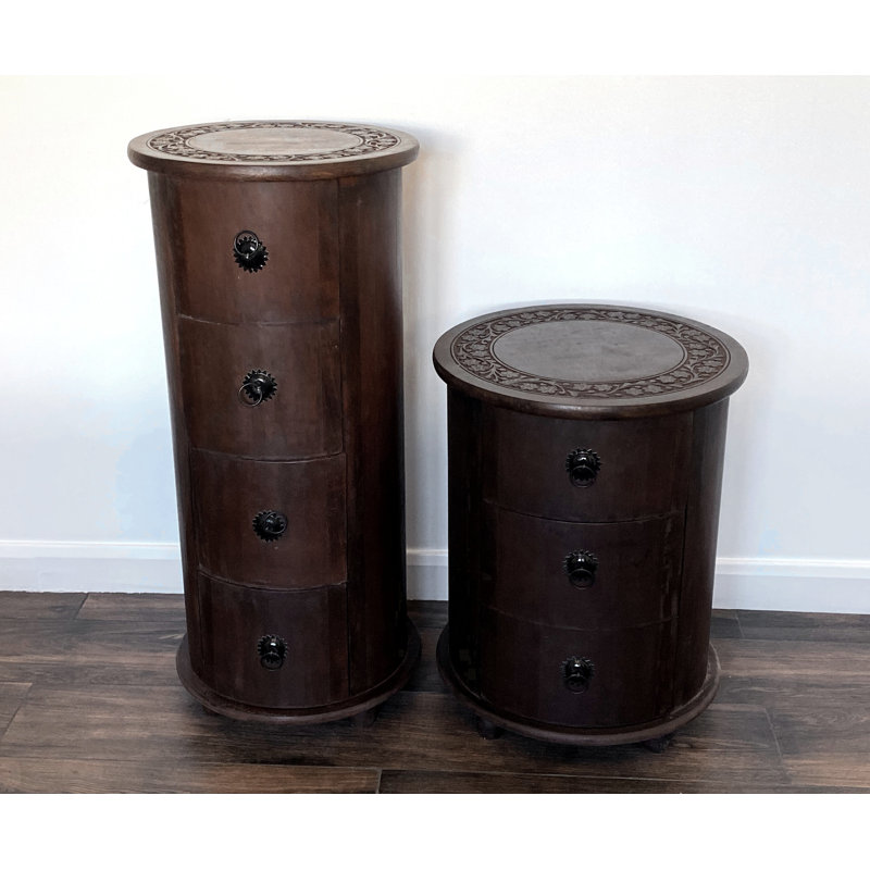 Channahon 40cm W Solid Wood Bedside Table, Brown