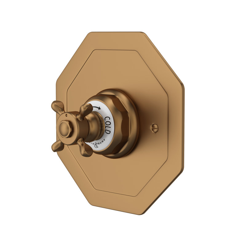 Edwardian 3/4" Octagonal Thermostatic Trim Without Volume Control, English Bronze