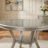 Hyppolite Contemporary Round Dining Table, Champagne