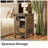 Carbin 24" Tall Farmhouse End Table with Charge Station and Storage, Side Table with Power Outlets & USB for Small Spaces, Rustic Nightstand Accent Table-161393166