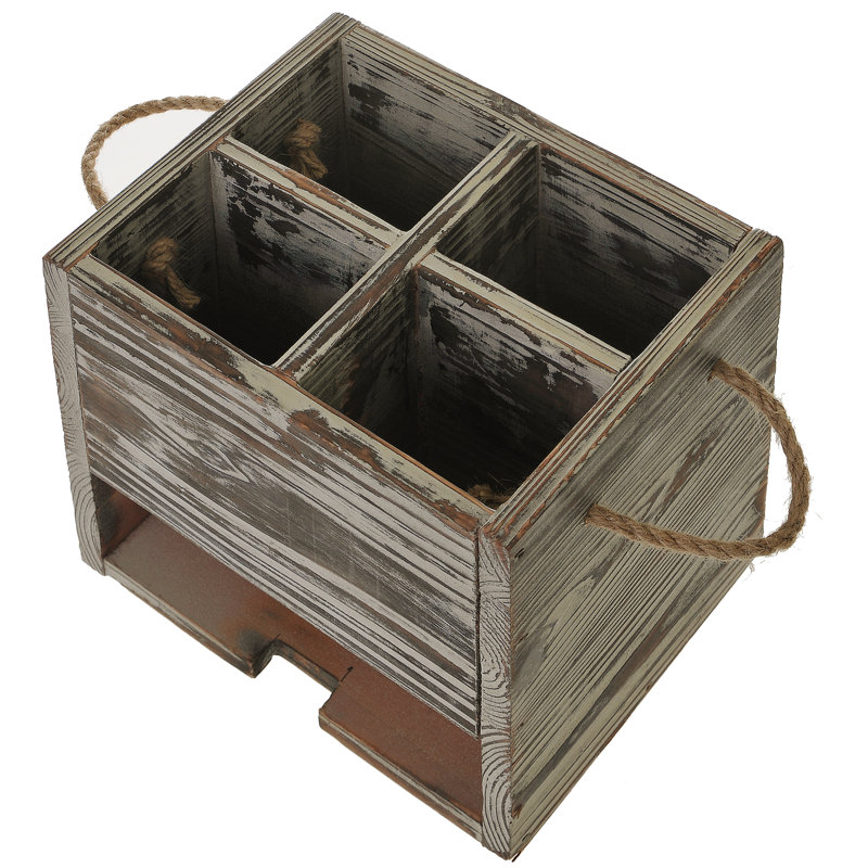 Wood Rectangle Flatware Caddy