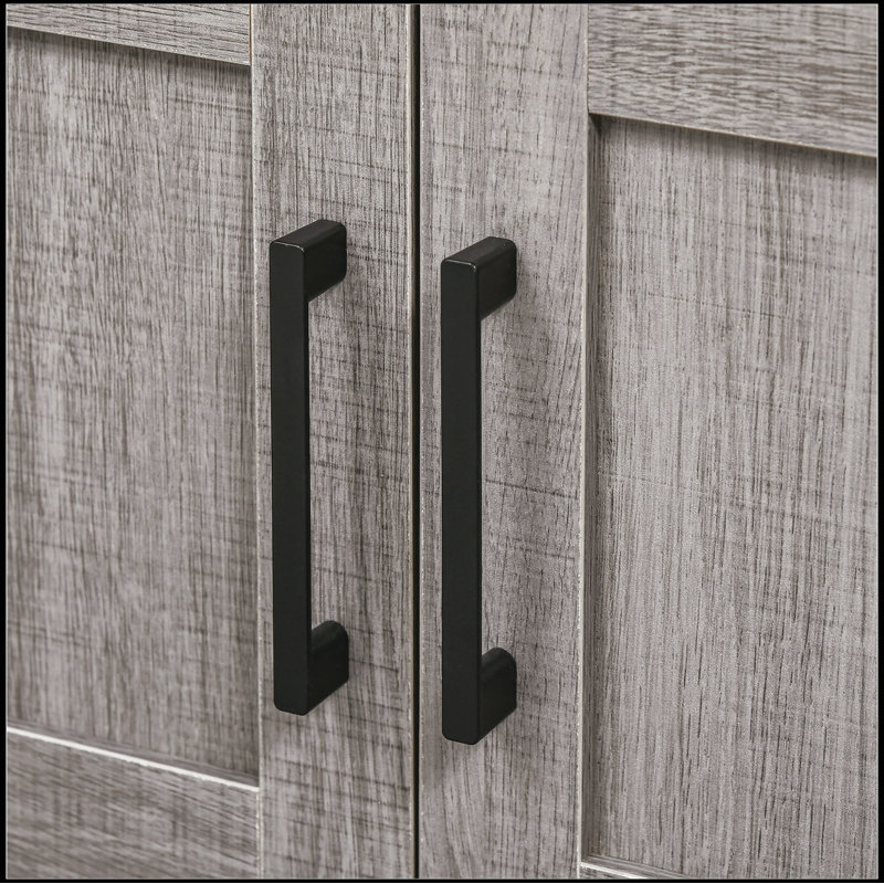 Armoire de rangement à piédestal, armoire de salle de bain sous le lavabo avec 2 portes et tablette ouverte kleankin