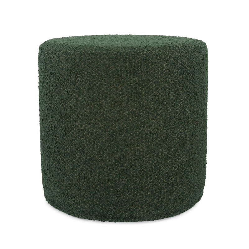 Ashlan Upholstered Pouf, Forest Barbet 100% Polyester
