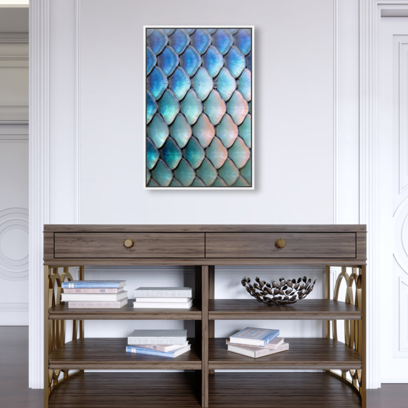 Mermaid Zoom Print by Oliver Gal, 16"H x 11"W, White Floater Frame