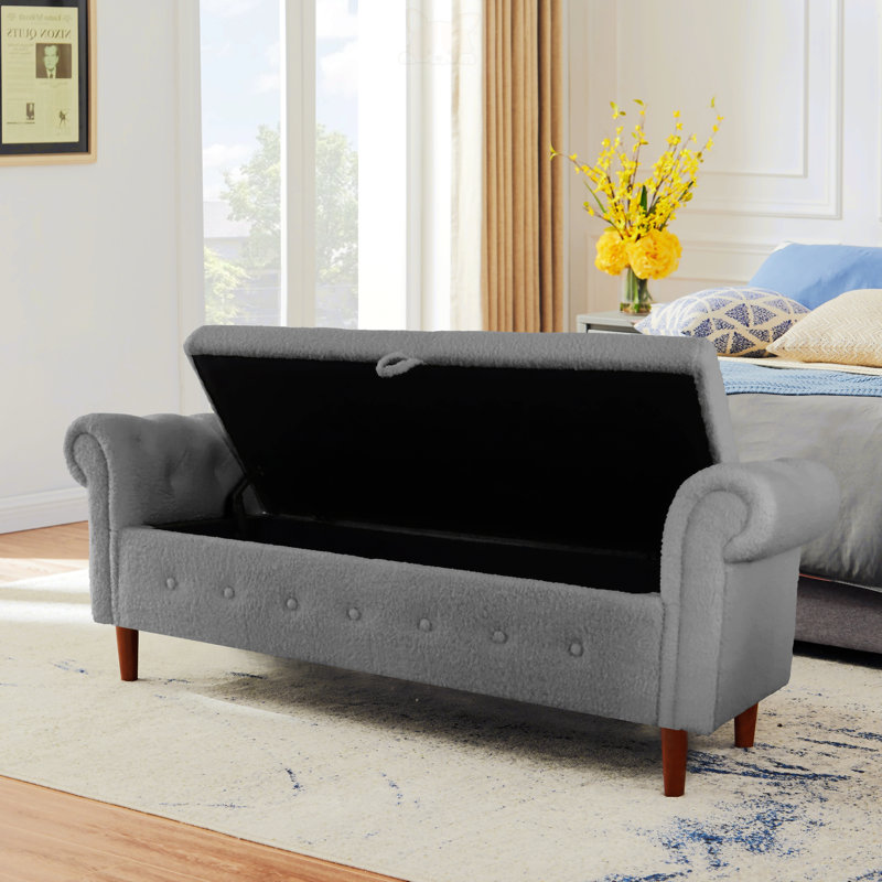 House of Hampton Multifunctional Storage Rectangular Sofa Stool ...
