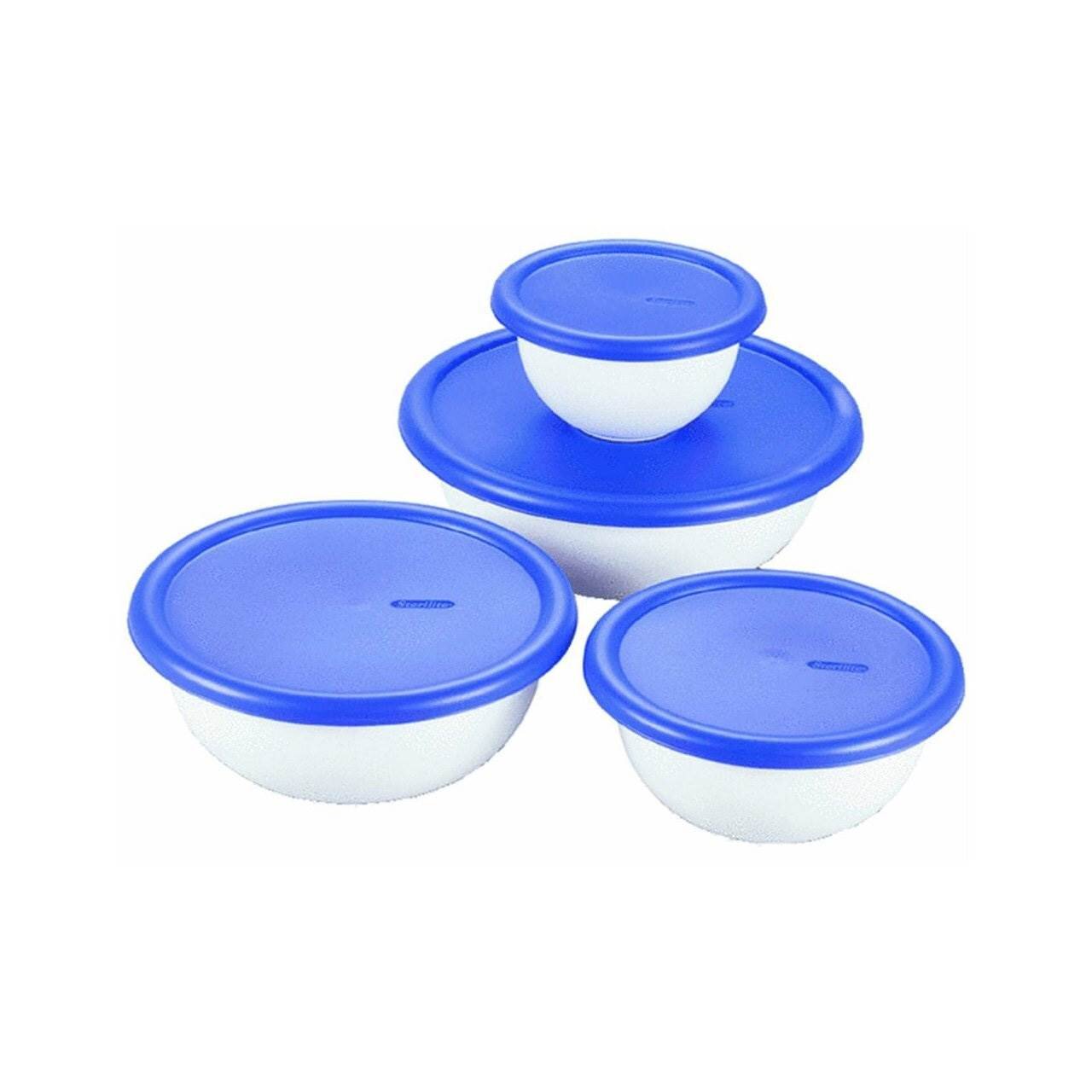 6 Pack Sterilite 07479406 8-Piece Plastic Kitchen Covered Bowl/Mixing Set  w/Lids