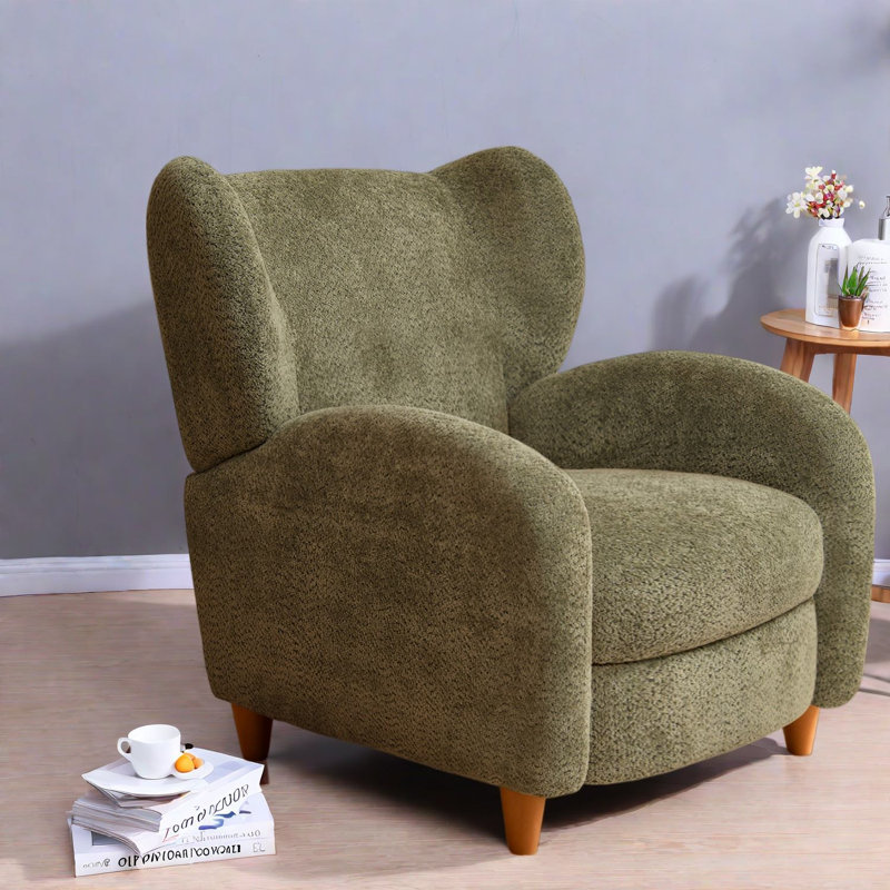Chaises d'appoint multifonctionnelles, méridienne moderne compacte en tissu olive