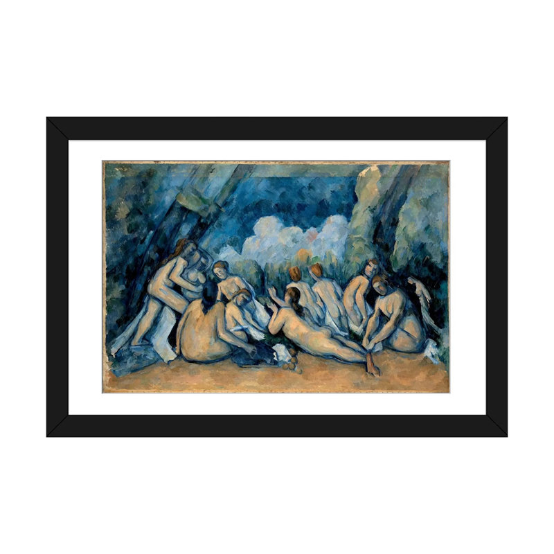 «The Bathers» par Paul Cezanne, reproduction d'art sur toile tendue, H 16 po x l 24 po x P 1 po, Papier avec cadre noir