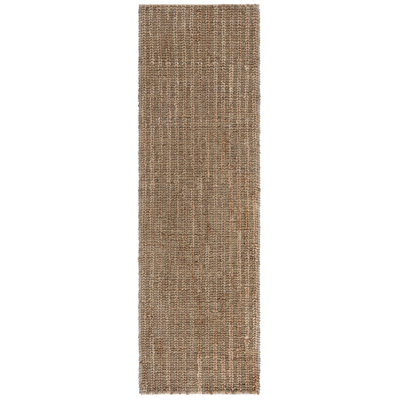 Natural Fiber Couture 102 Hand Loomed Jute/Cotton Striped Rug in Green/Natural