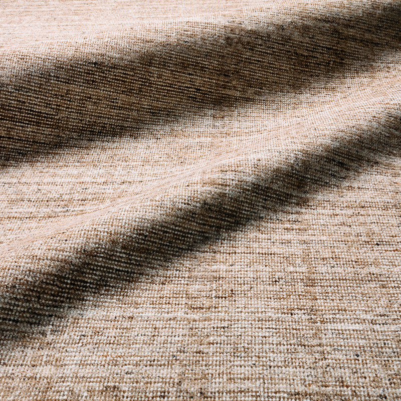 Hued SLO03 Handmade Solid Tan Runner Rug, Rectangle 7'9" x 9'9"