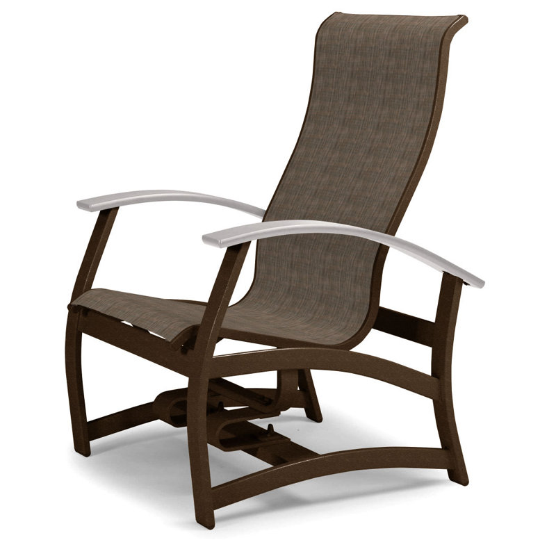 Askar Powder Coated Aluminum Outdoor Lounge Chair, Navy 13D Sunbrella®, White P50, Textured Kona