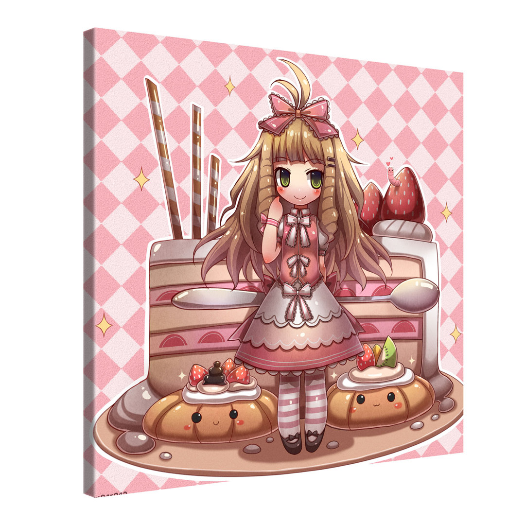 Leinwandbild – Kawaii Pastry Chibi