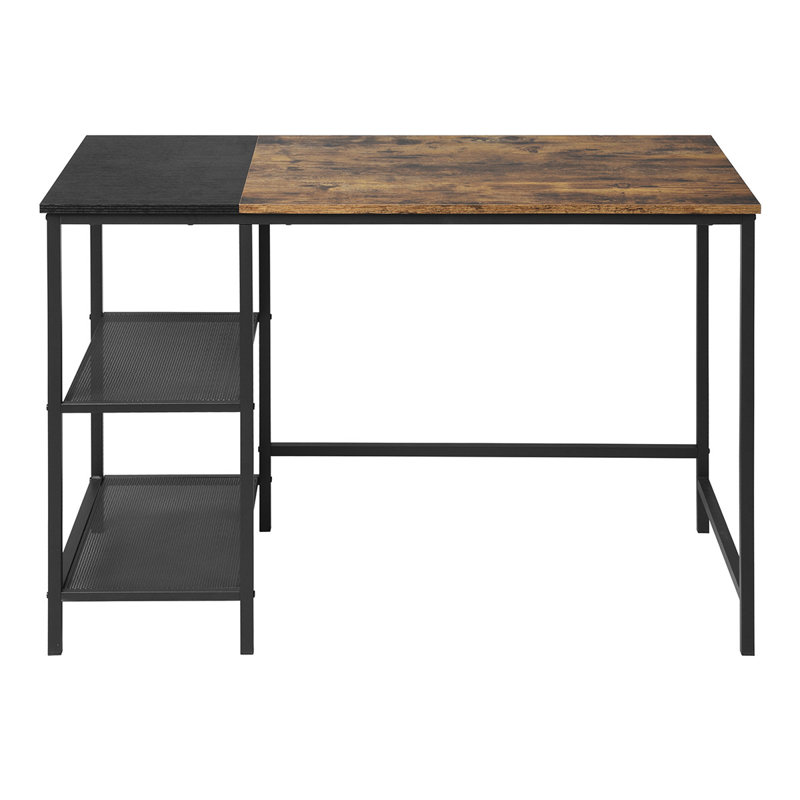 Bureau d'ordinateur en forme de H brun et noir 43 po Waconia