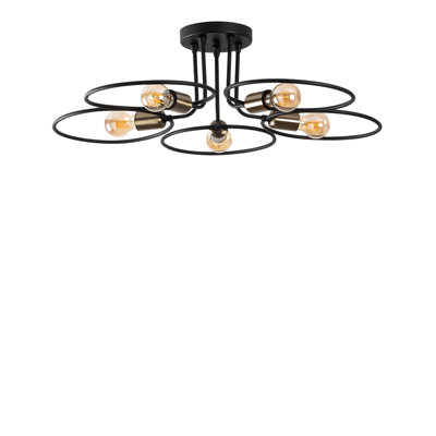 5 - Light Dimmable Geometric Chandelier