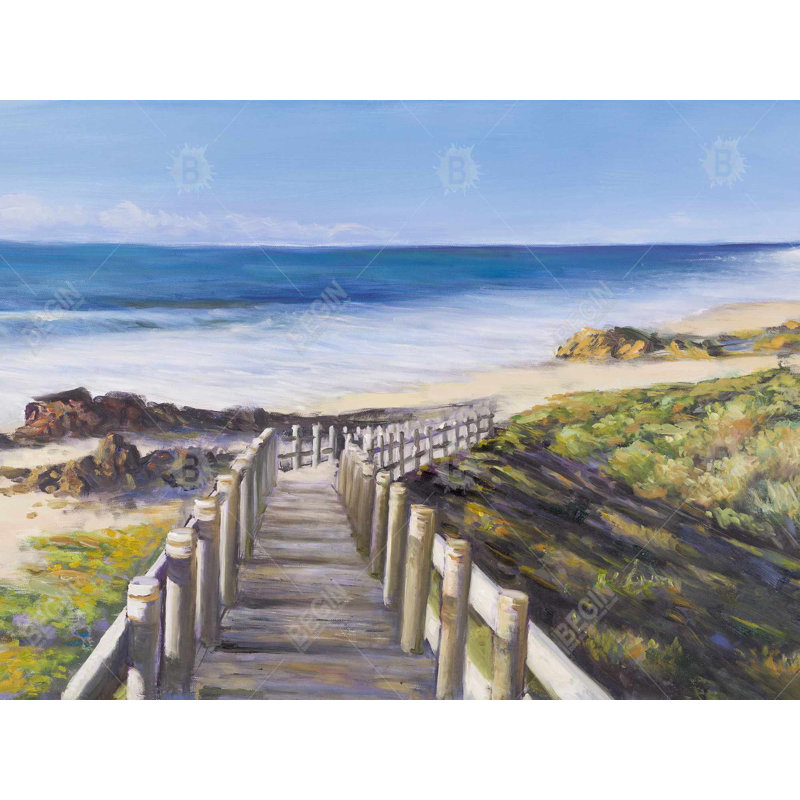 Marchez jusqu'au bord de la mer - Toile brune pour décoration intérieure