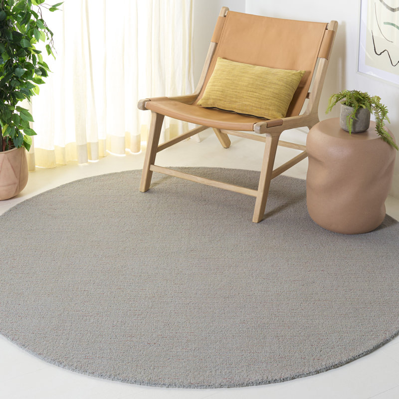 Abstract Hand Tufted Wool; Cotton Abstract Indoor Rug, Round 6'