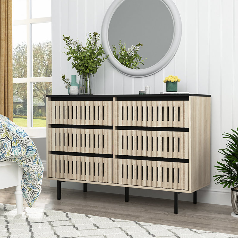 Commode 6 tiroirs Grille Style