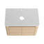 Meuble-lavabo mural 42 po avec lavabo d'art en céramique et 1 tablette de rangement, 2 portes à fermeture douce, emballage KD-1633190665