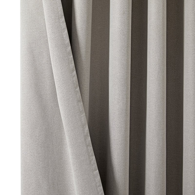 Linen Blend Blackout Curtain Panel Pair, Beige, 228cm Width x 228cm Drop