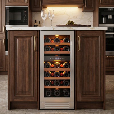 Calefort 15'' Wine Refrigerator 28 Bottle Dual Zone Built-in Wine Cooler on Fridge.com