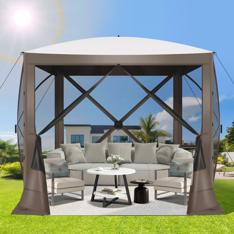 6FTx6FT Screen Room with Mosquito Netting, Brown