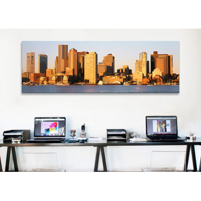 Sunriseskyline, boston, massachusetts, états-unis-reproduction de photo sur toile tendue