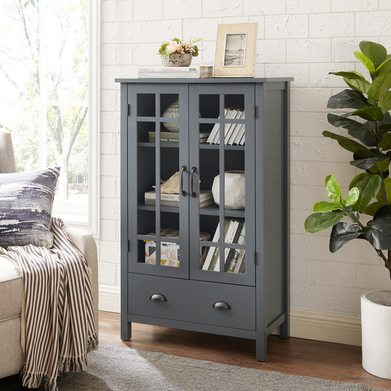Muril Accent Cabinet , Antique Bronze, Gray